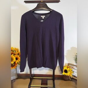 💜 Croft & Barrow Men’s Textured V-Neck Sweater – Size XL (NWT)